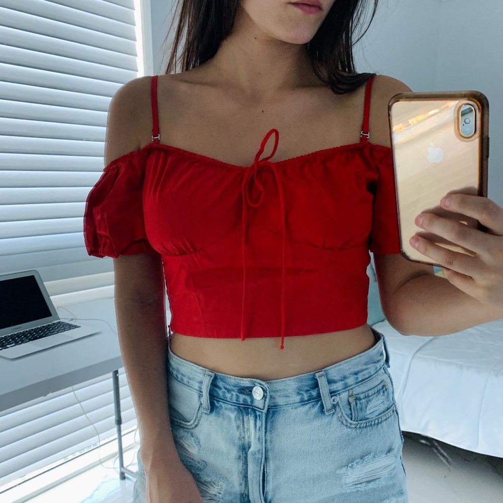 Red Zara Crop top